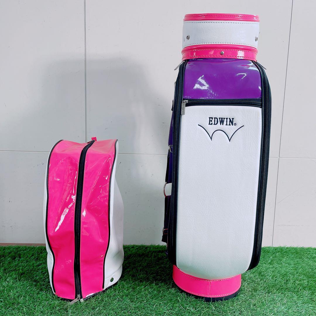 ゴルフ　キャディバッグ　エドウィン　エナメル　N2406