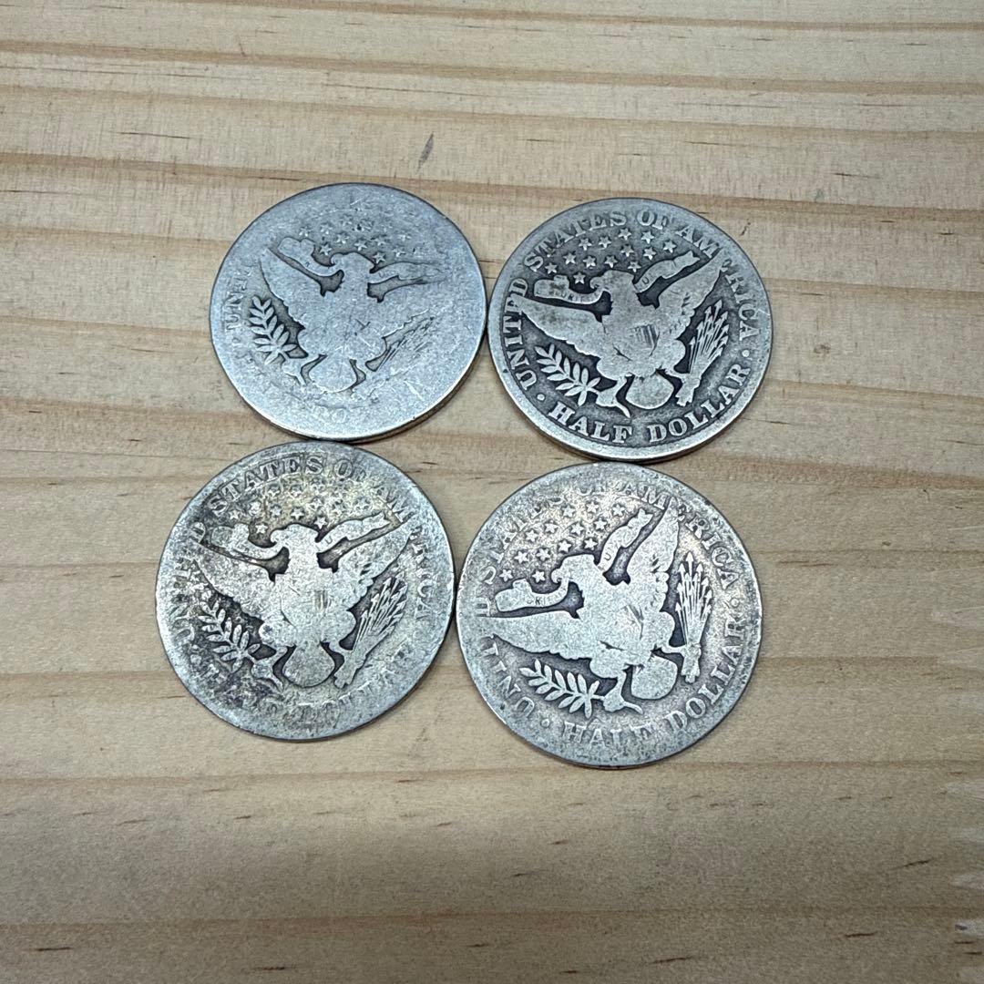 1902年 アメリカ バーバー ハーフダラー 4枚セット