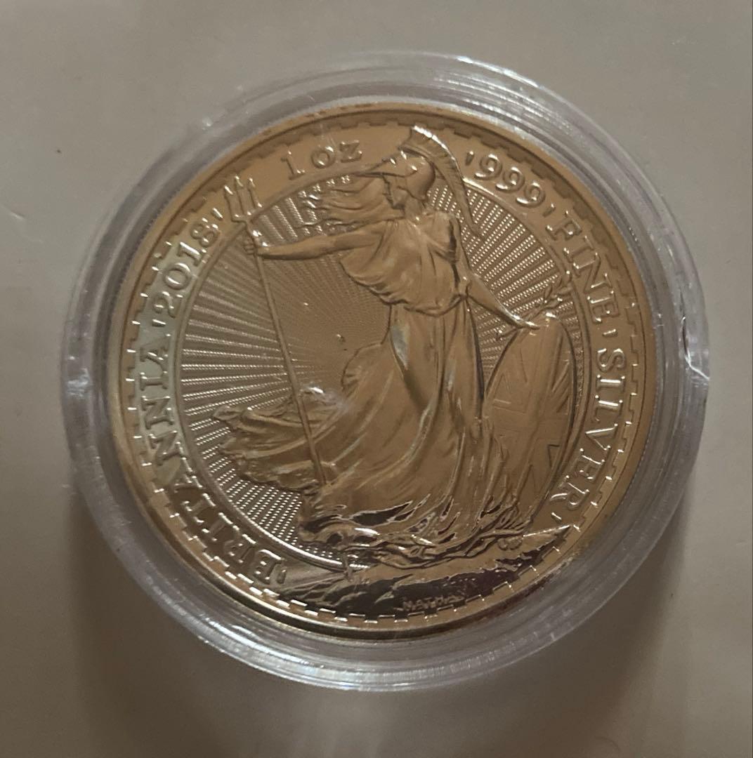 2018 新品イギリス ブリタニア銀貨1オンス (39mmクリアケース付き)