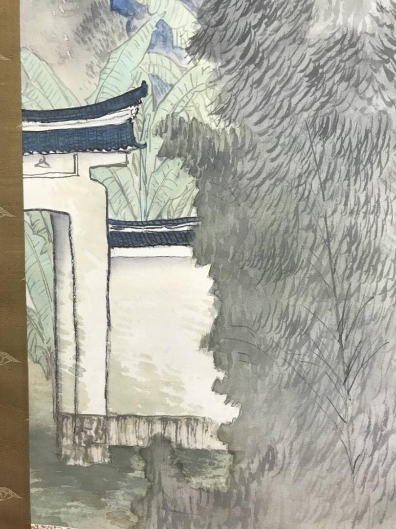 【真作】田中頼完/田中頼璋の男/山水人物図/掛軸/名家伝来/AC-129