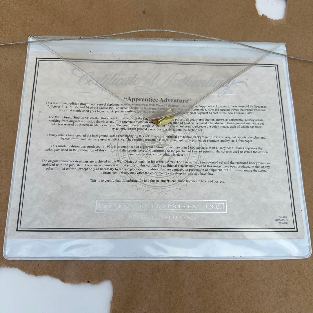 ディズニー ファンタジア ミッキー　弟子　セル画　限定2000 レア