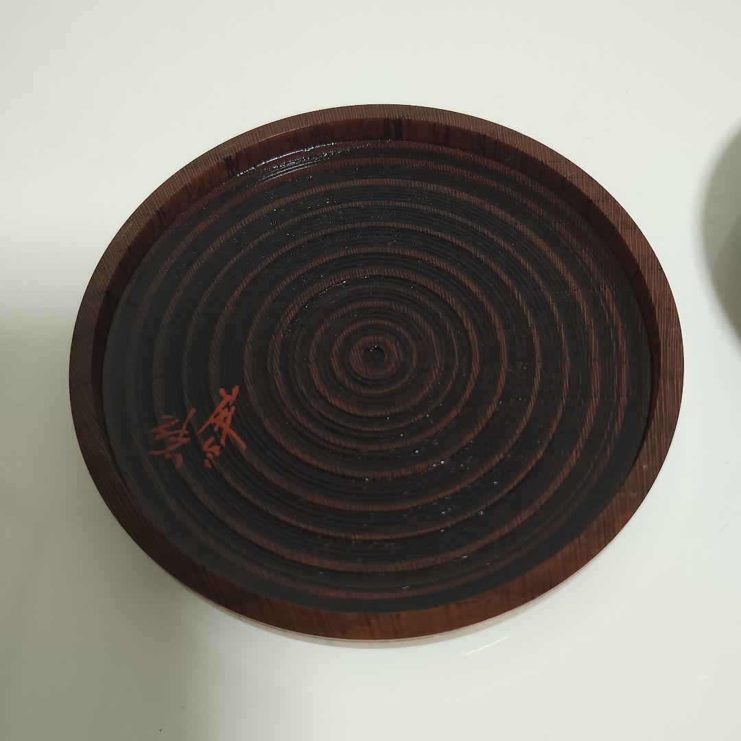 山中漆器 山中塗 水上隆志作 鈴虫絵柄 香合 木製漆器