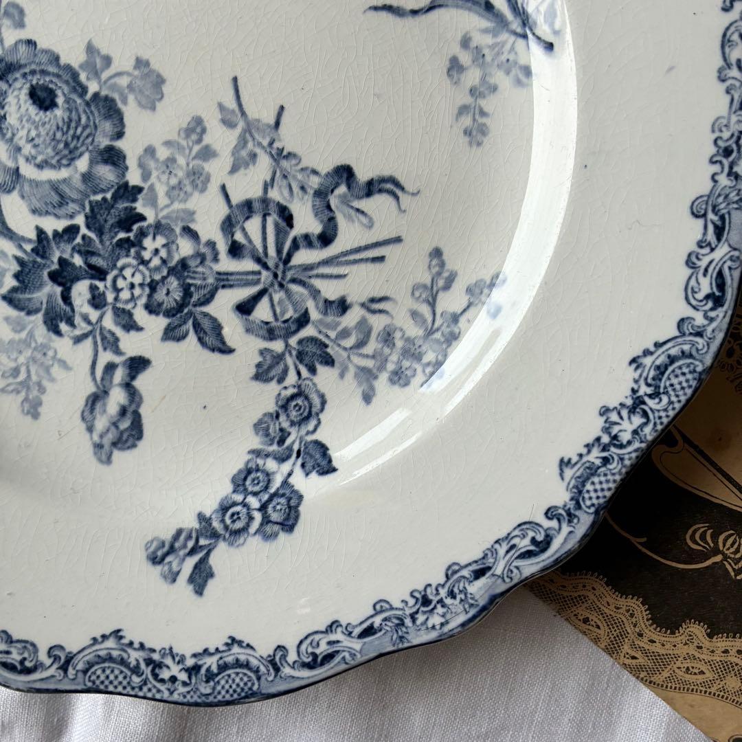 Sarreguemines フランス　アンティーク　プレート fontanges