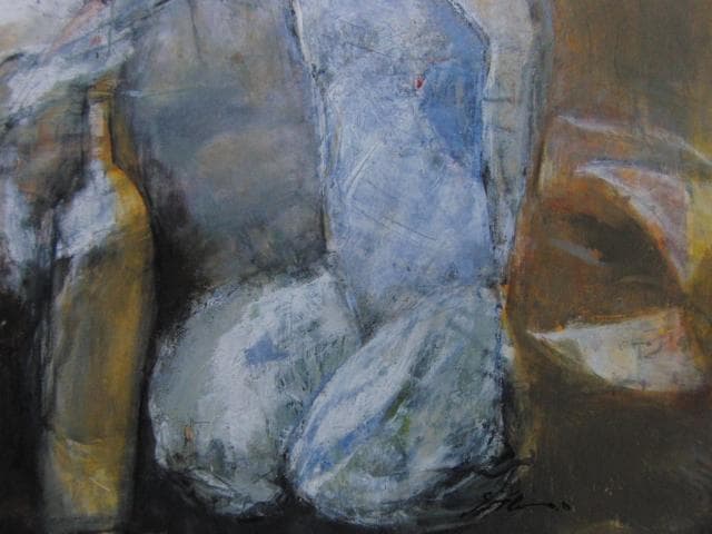 大場節子、【白い陽】、希少な画集画、新品高級額・額装付