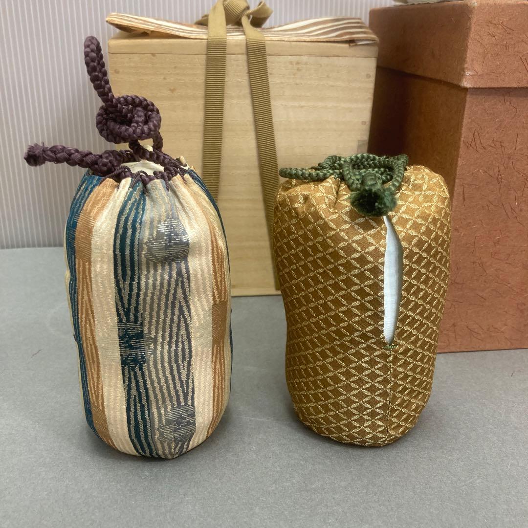 茶器　古美濃　耳付長茶入　老松ト号　妙玄斎書付　加藤光右衛門　共箱　S226MT