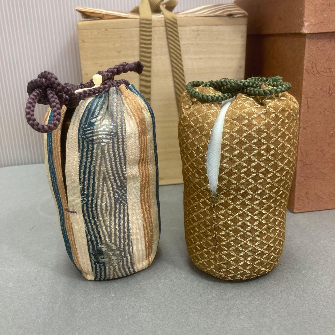 茶器　古美濃　耳付長茶入　老松ト号　妙玄斎書付　加藤光右衛門　共箱　S226MT