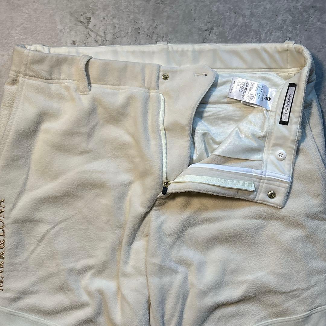 MARK&LONA マークアンドロナ フリースパンツ ロング ゴルフ 白 防風