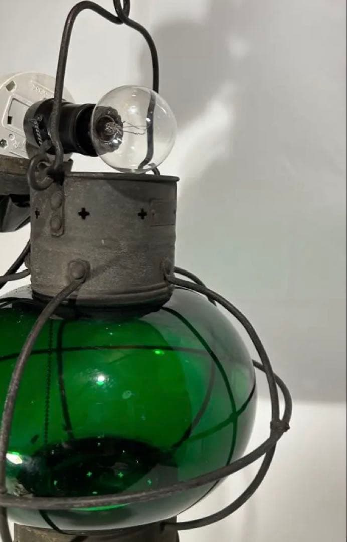 昭和レトロ　船舶用ランタン（吊り下げ/平置き100V電源点灯改造）＜25b14＞