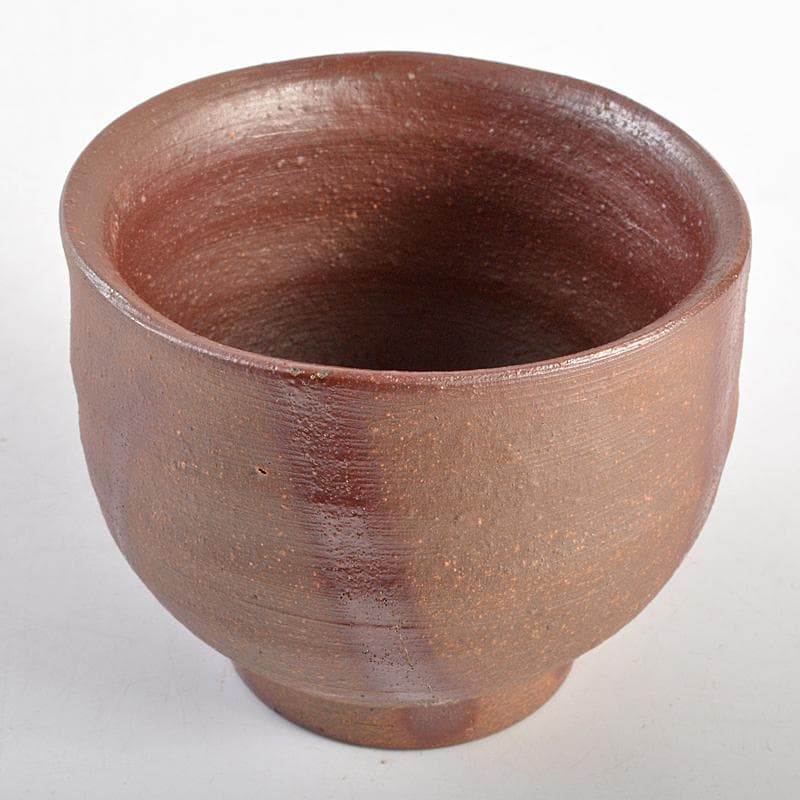 備前焼　人間国宝　藤原雄作　ぐい呑　共布共箱　V　R7001