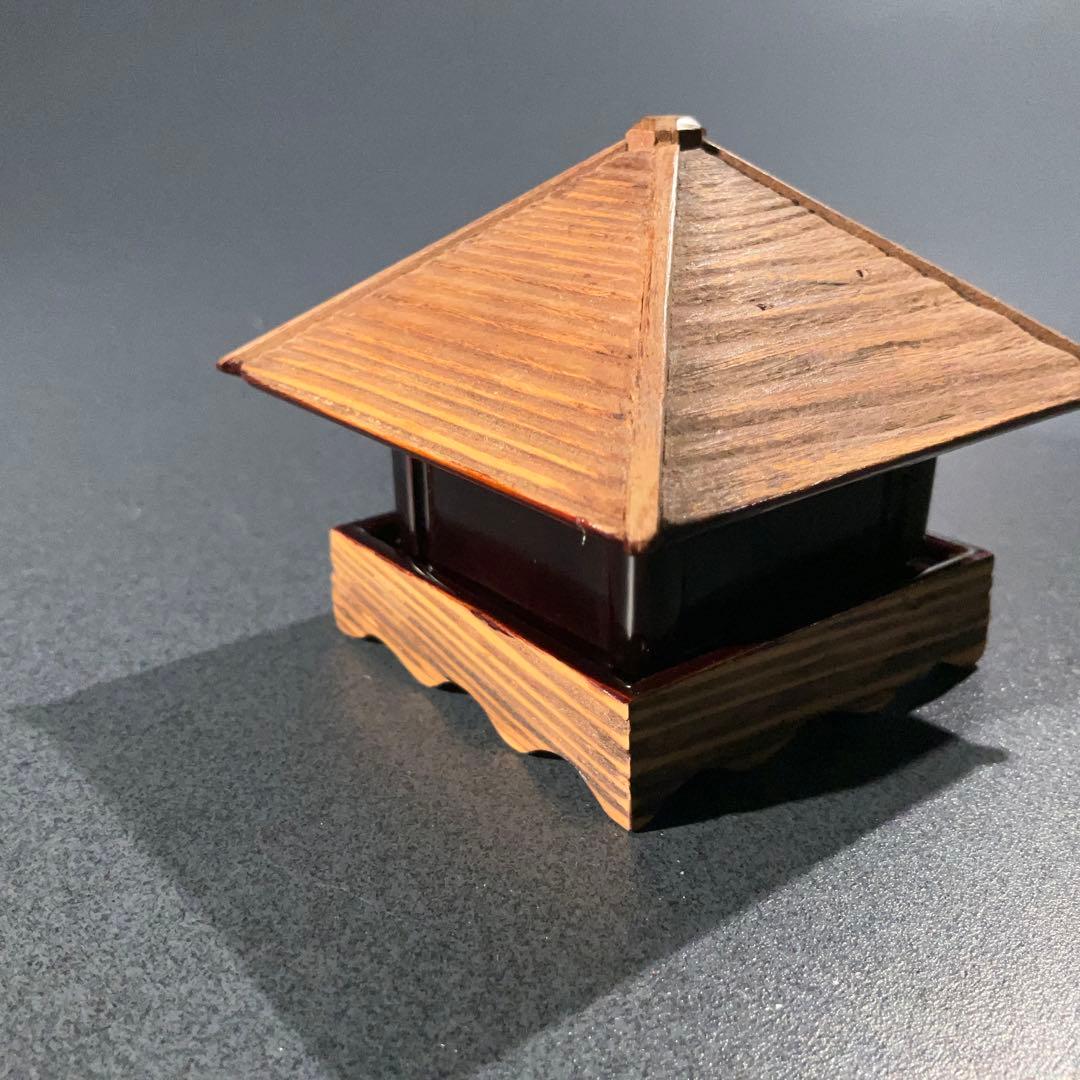 浮御堂古材　香合　お堂　誠中斎　大亀老師書付　R0935 ダP