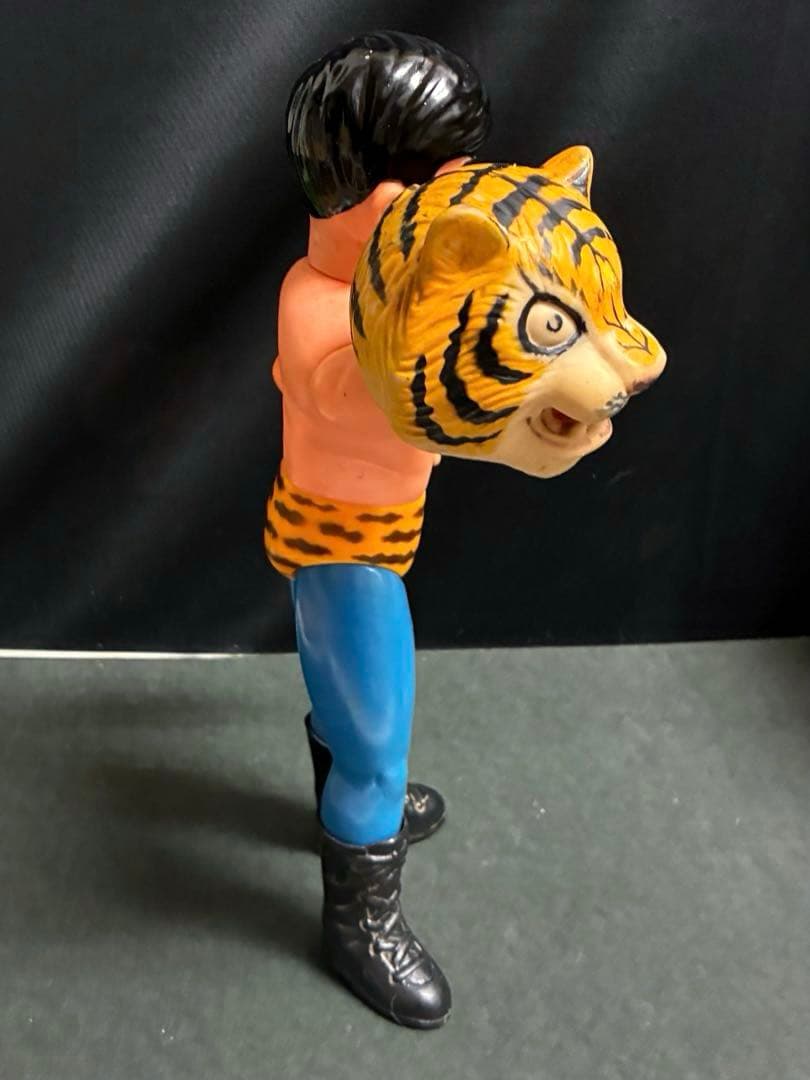 【昭和当時物】■ 中嶋製作所 マスク面取れ タイガーマスク ソフビ