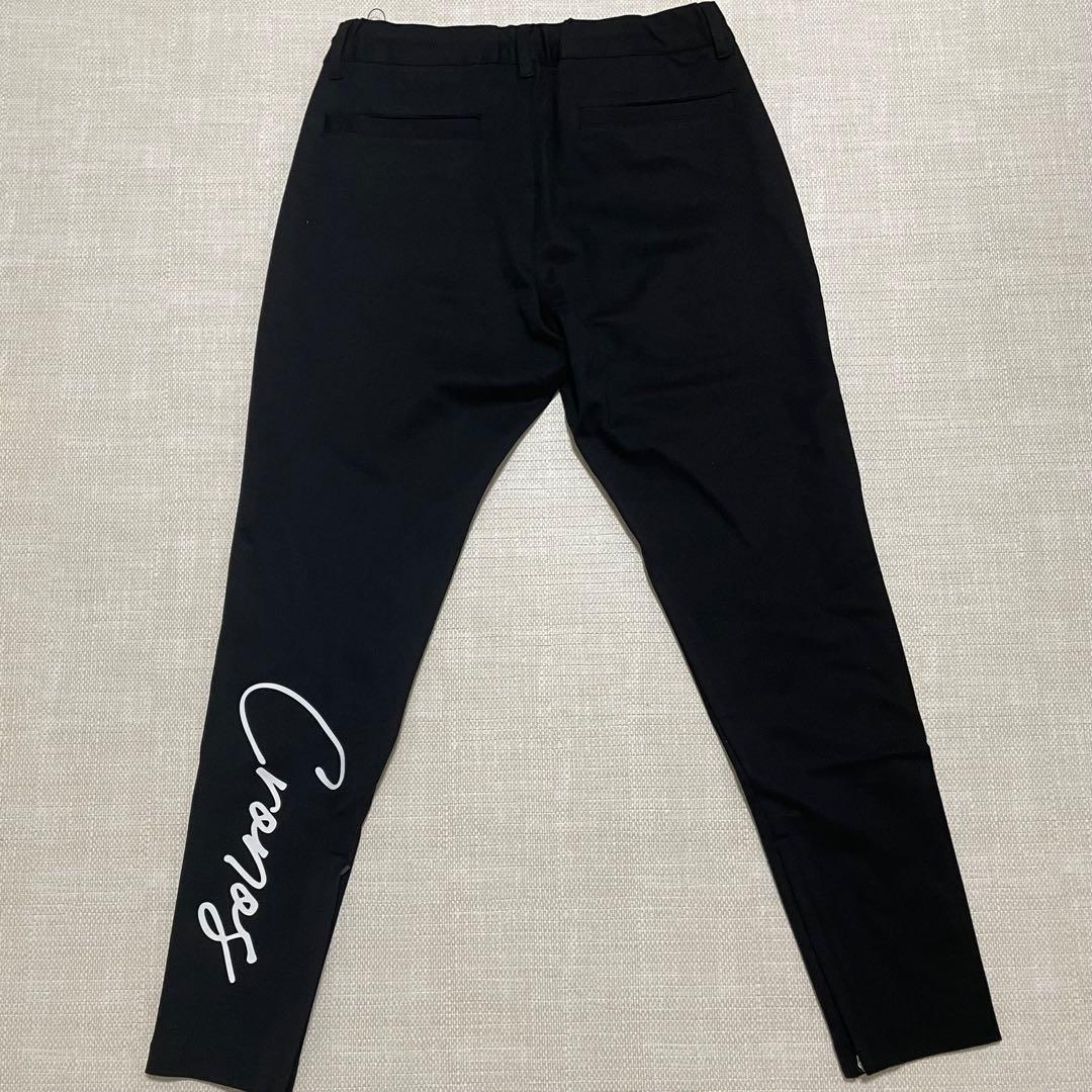 CRONOS ブラック スリムフィット 黒パンツ　ゴルフ