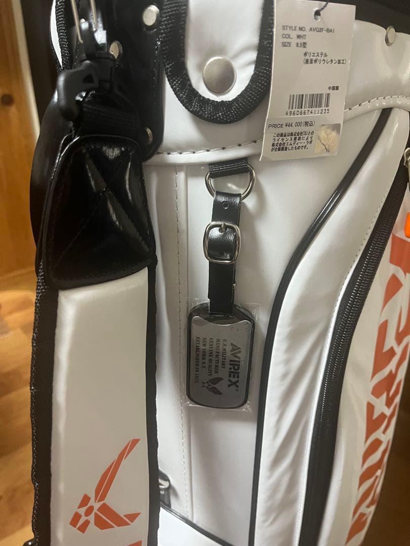 アビレックスゴルフ　キャディバッグ ホワイト U.S.A.F.ロゴ付き