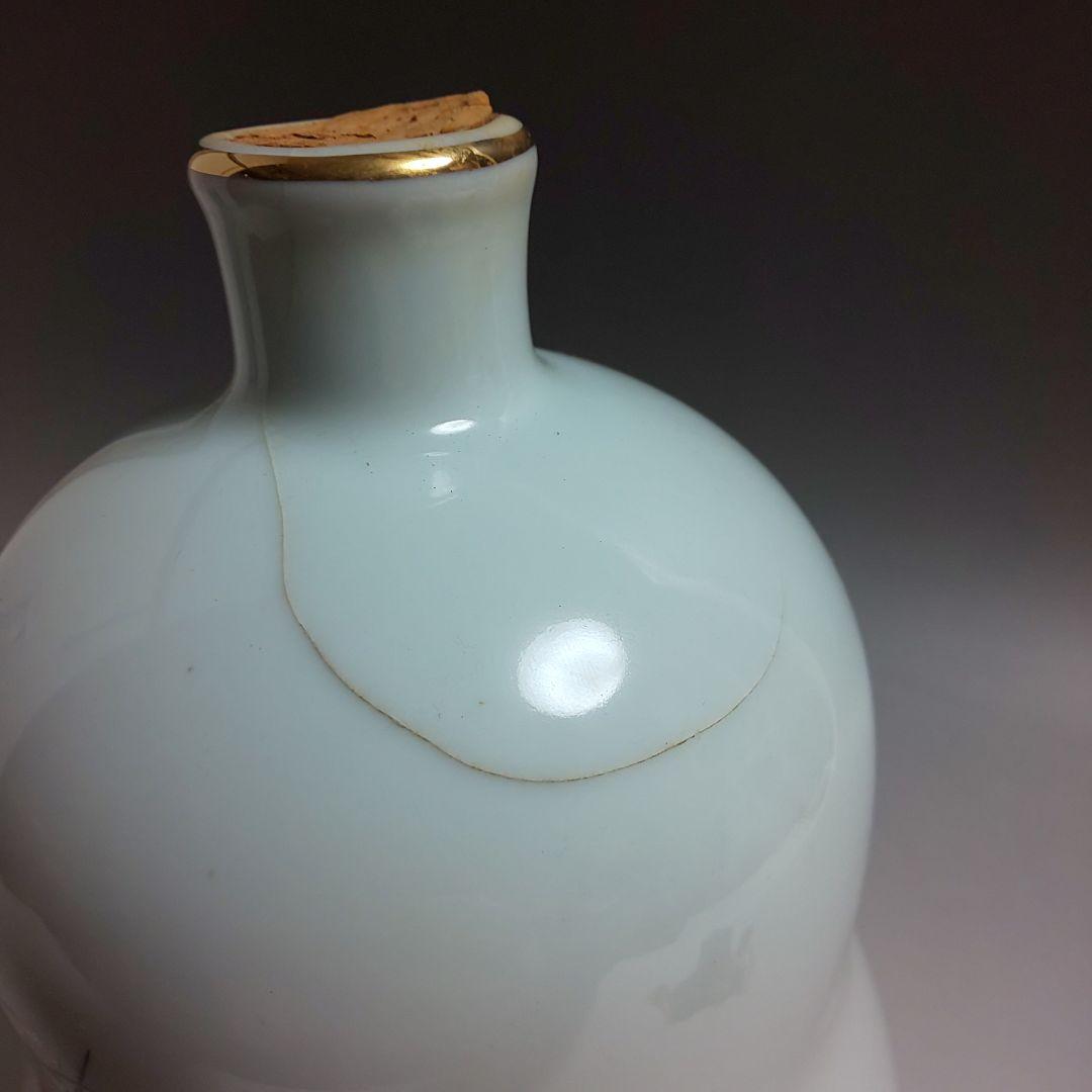 ★ 古い酒壺 古酒 日本酒 清酒 １級 染付 陶器骨董 一輪挿し 花器 昭和