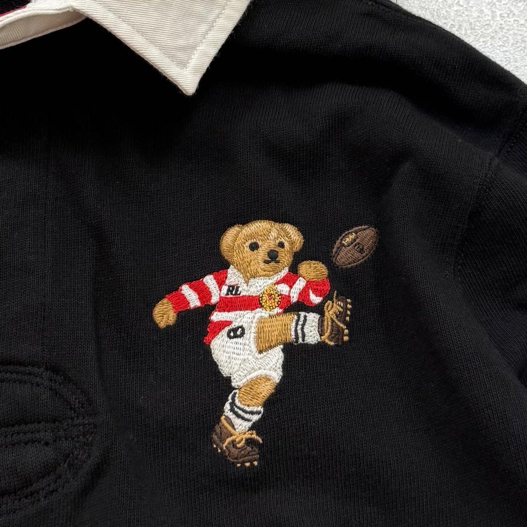 POLO Ralph ポロベア ラガーシャツ 長袖 メンズ 黒赤