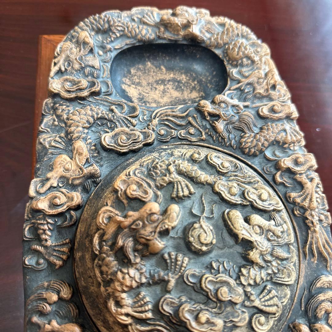 硯　骨董品　書道具　古硯　中国美術　古美術　龍紋