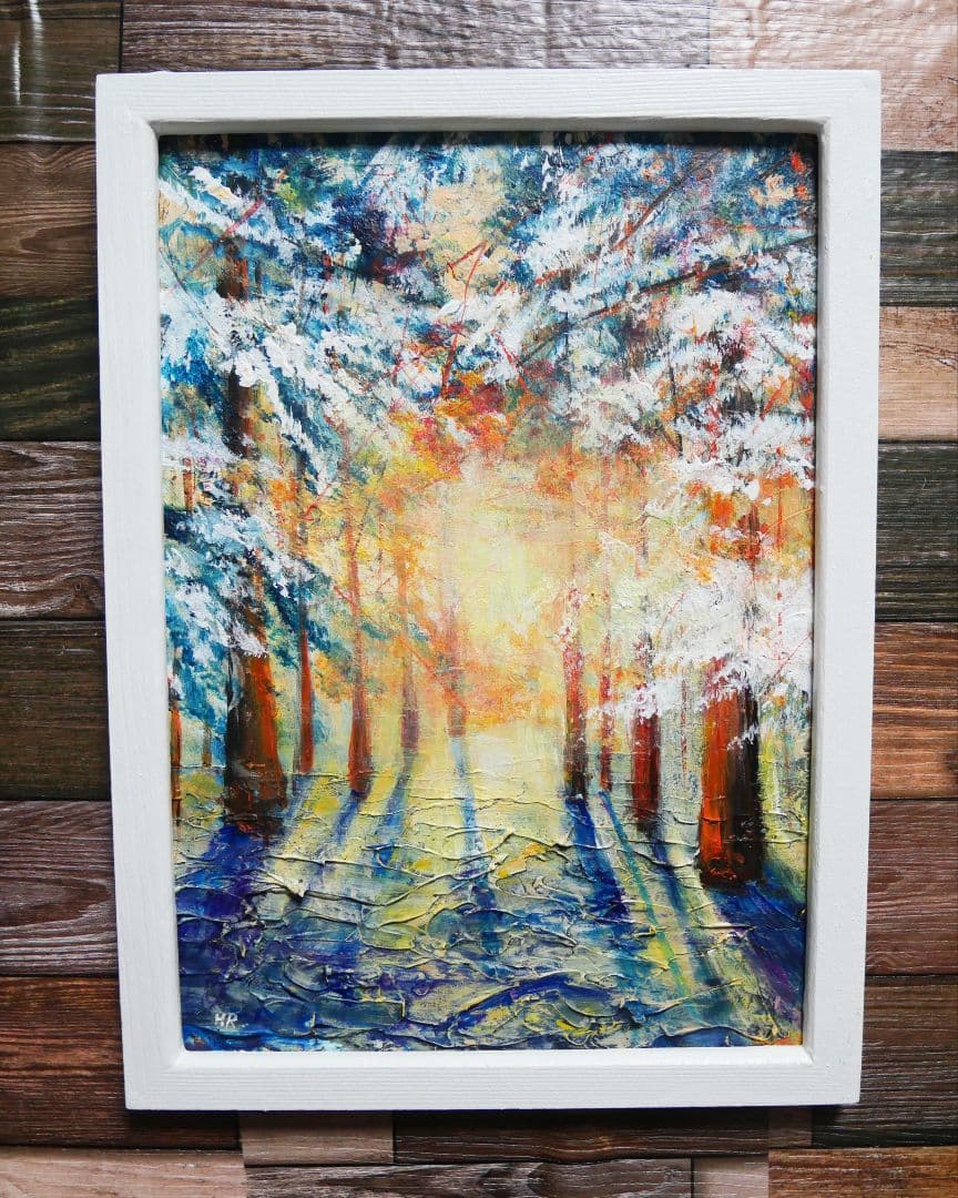 油絵 油彩 油彩画 絵 絵画 【暖かい冬】