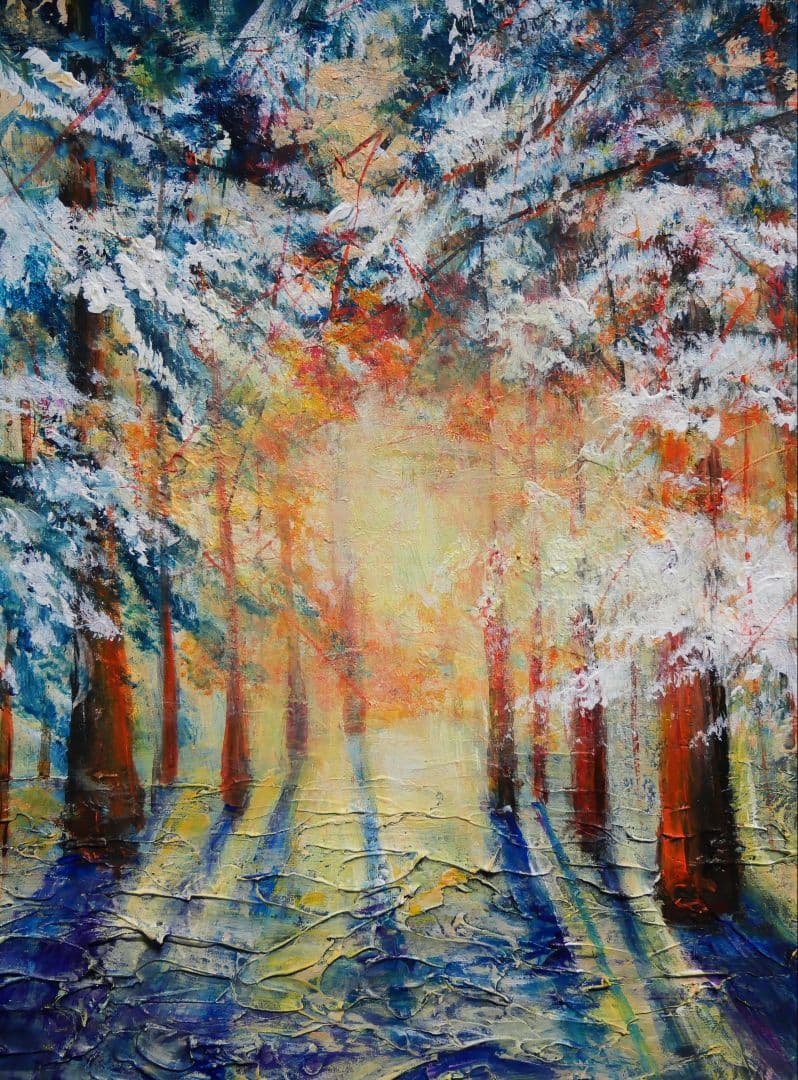 油絵 油彩 油彩画 絵 絵画 【暖かい冬】