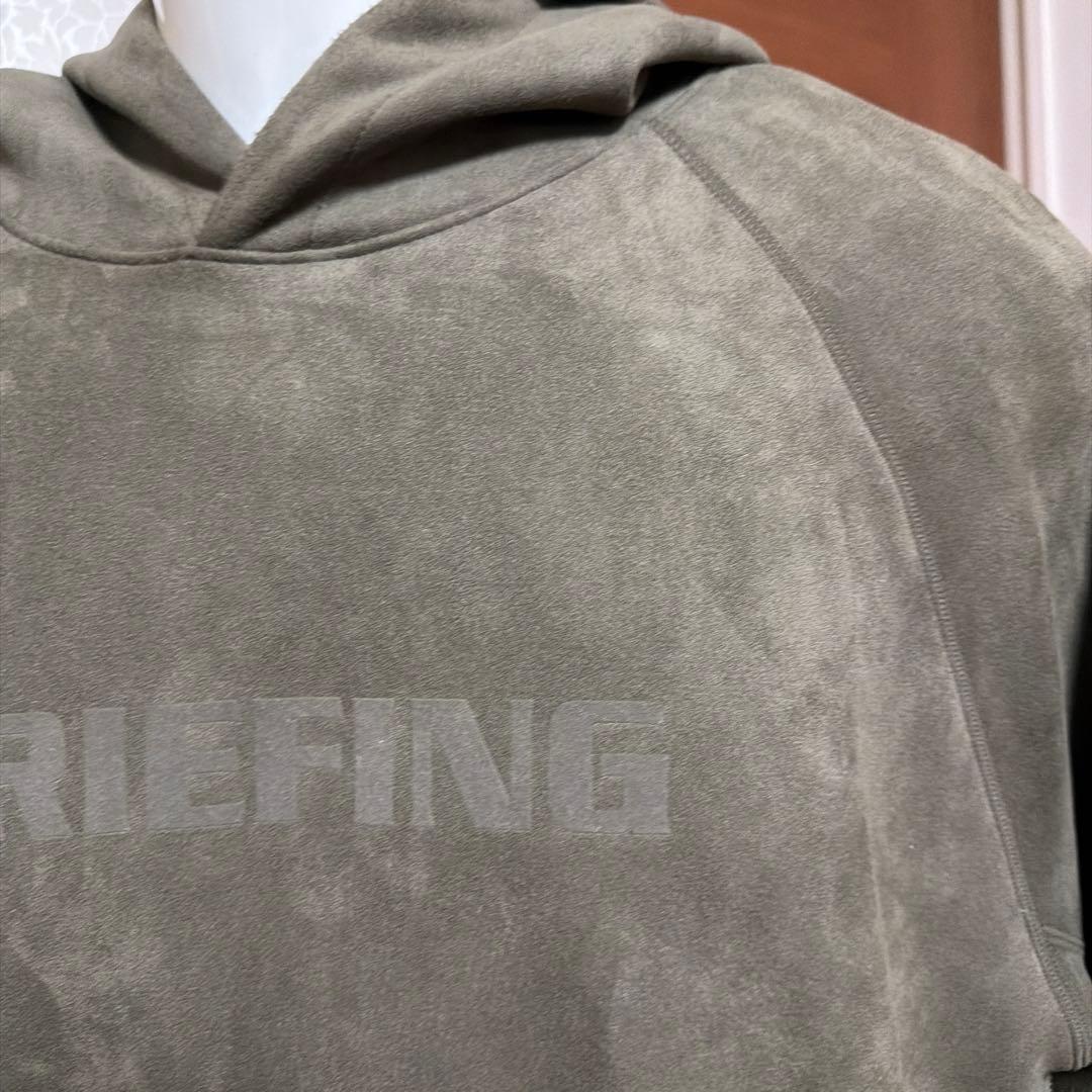 BRIEFING スエード調パーカー オリーブ Lサイズ