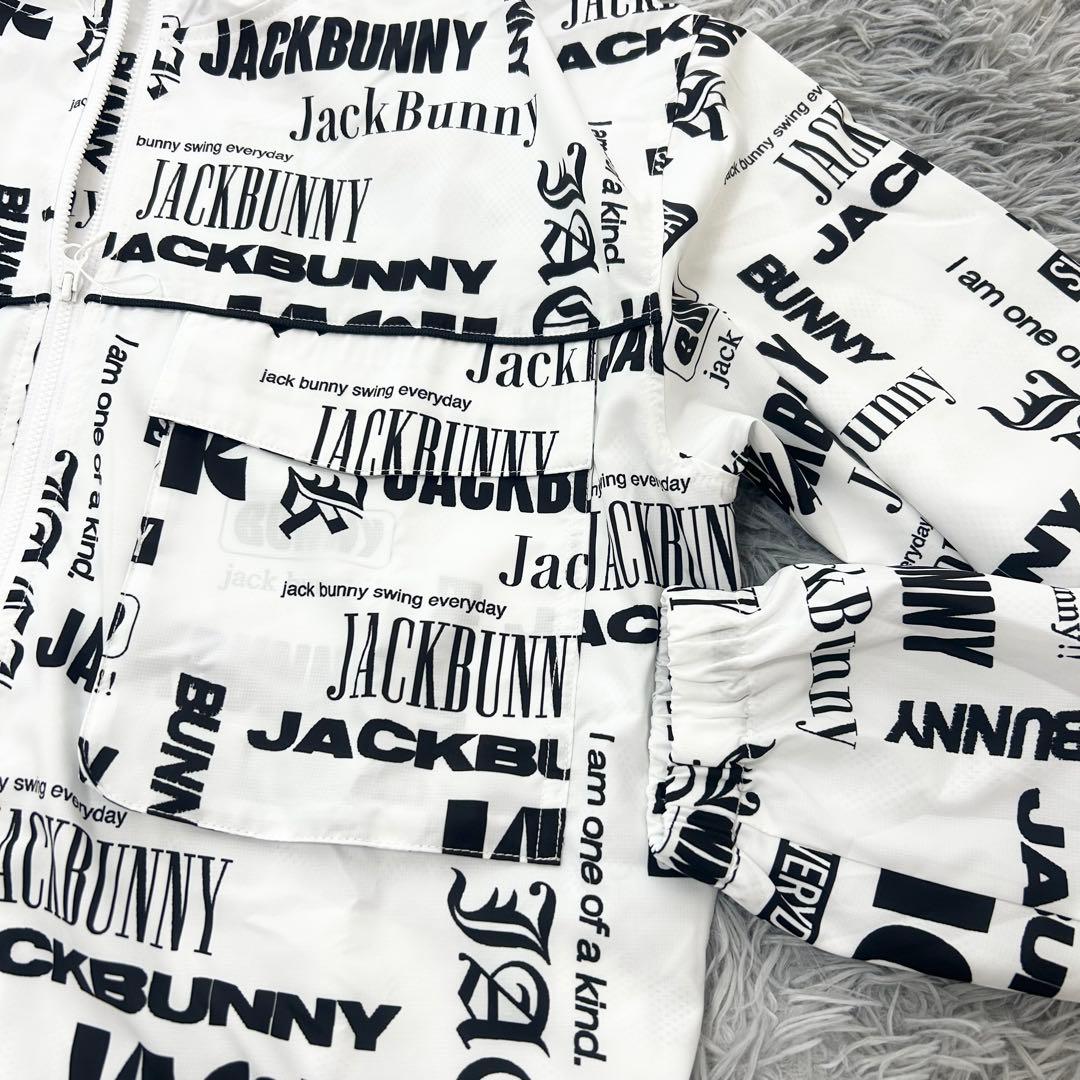 新品　ジャックバニー　ジャケット　ブルゾン　フーディ　総柄　ホワイト　サイズ5