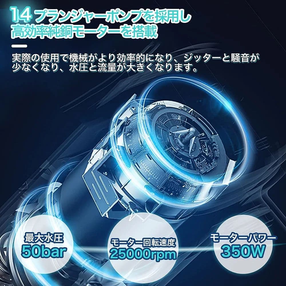 MIZUI  高圧洗浄機 コードレス 5Mpa IPX7防水バッテリー付