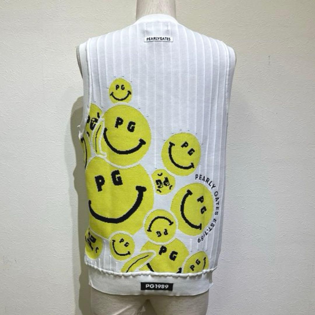 PEARLY GATES スマイリーフェイス　ニットベスト　Ｖネック　サイズ1