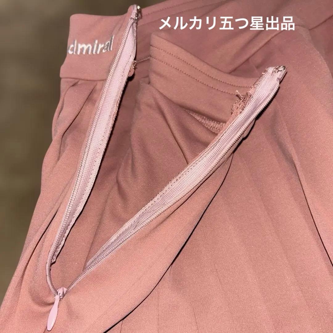 AdmiralコラボmuピンクLプリーツスカートテニスウェアスコートレディース