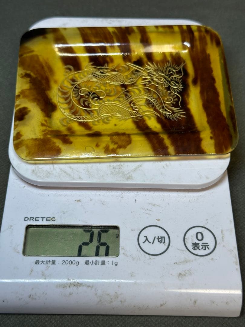 本鼈甲　べっ甲　銘の盆　和装小物　古美術品彫刻 細密細工　骨董　アンティーク