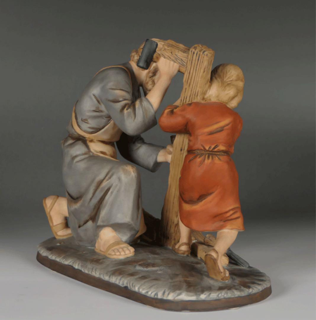 【聖父子 イエスとヨセフ 】 陶器 西洋彫刻 キリスト教美術