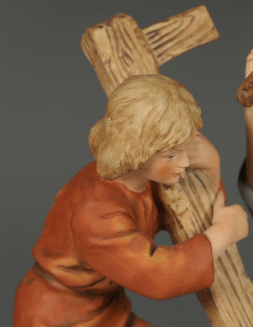 【聖父子 イエスとヨセフ 】 陶器 西洋彫刻 キリスト教美術