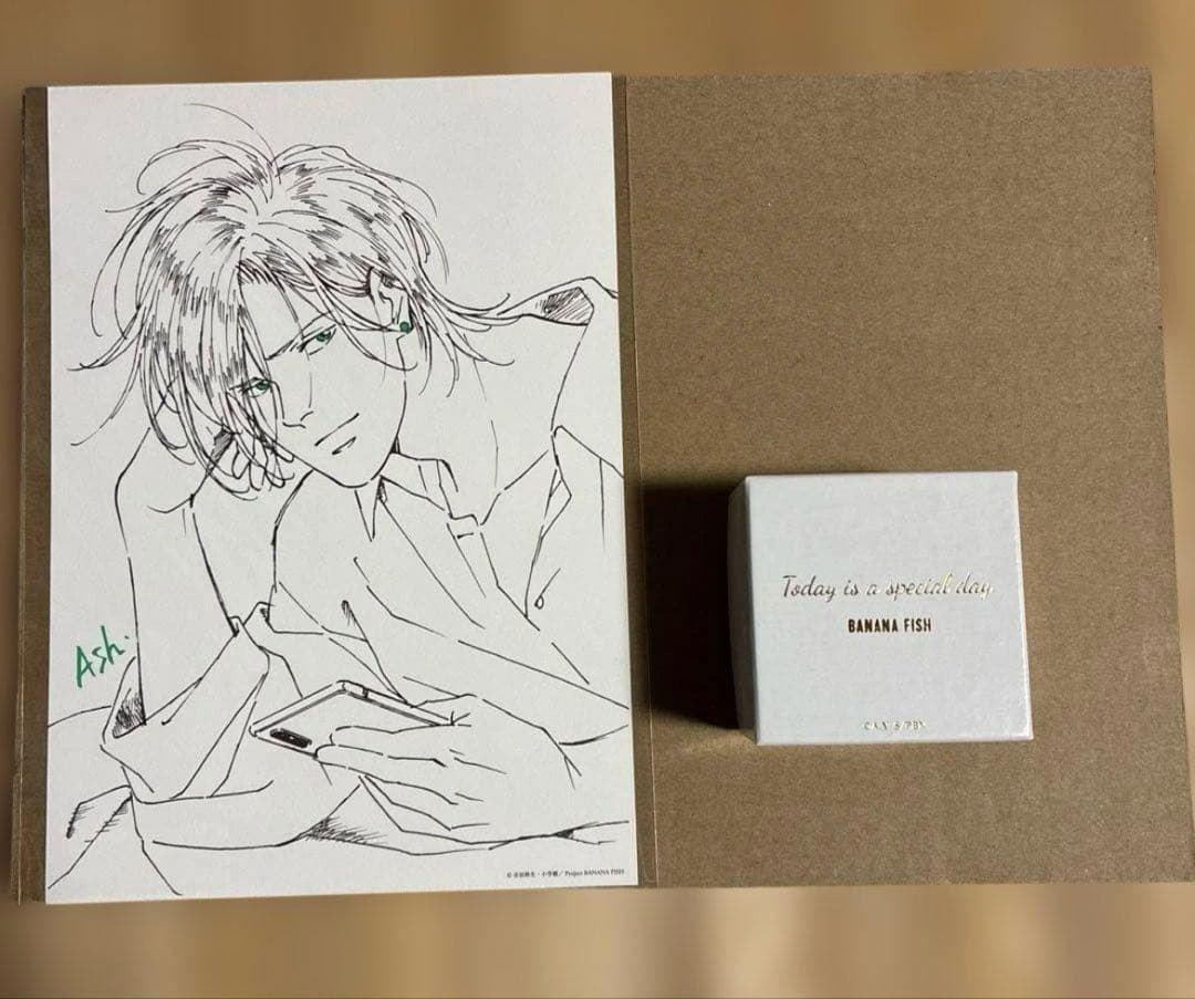 バナナフィッシュ アッシュバースデーカルセドニーピアス 非売品イラスト2点セット