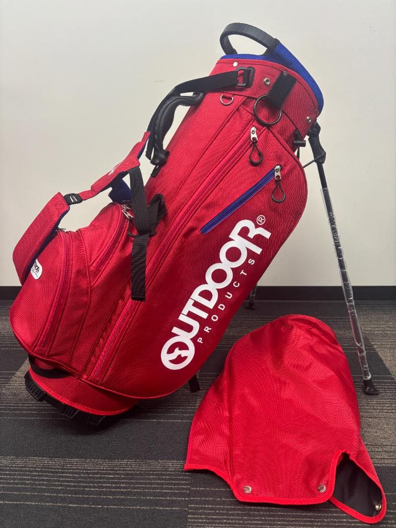 OUTDOOR PRODUCTS スタンド式キャディバッグ レッド
