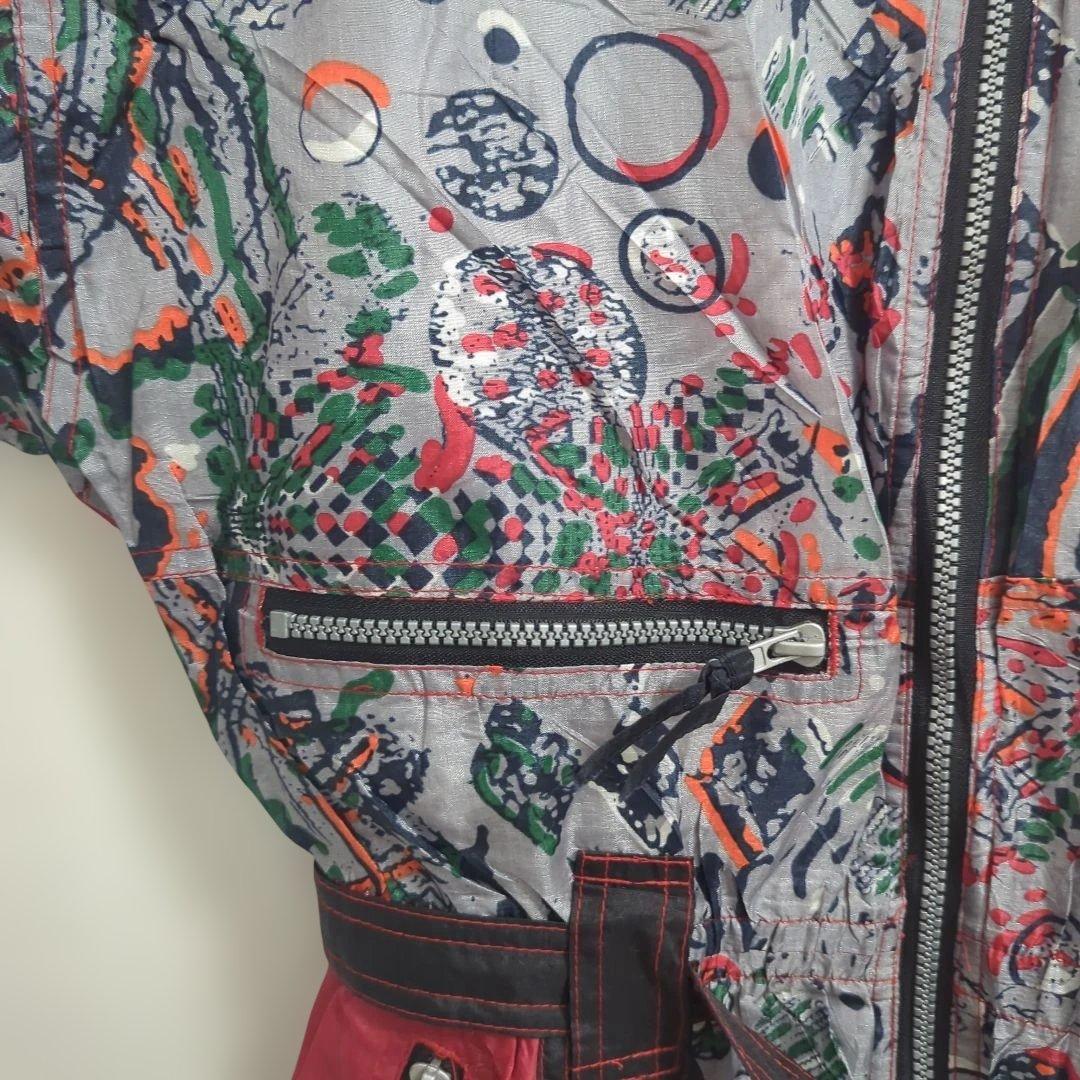 レトロ ヴィンテージ 総柄 スキーウェア つなぎ ジャンプスーツ