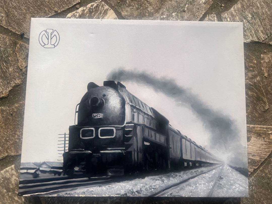 油絵　満鉄関連　「アジア」　希少・レア品　額なし　木枠のみ　満鉄