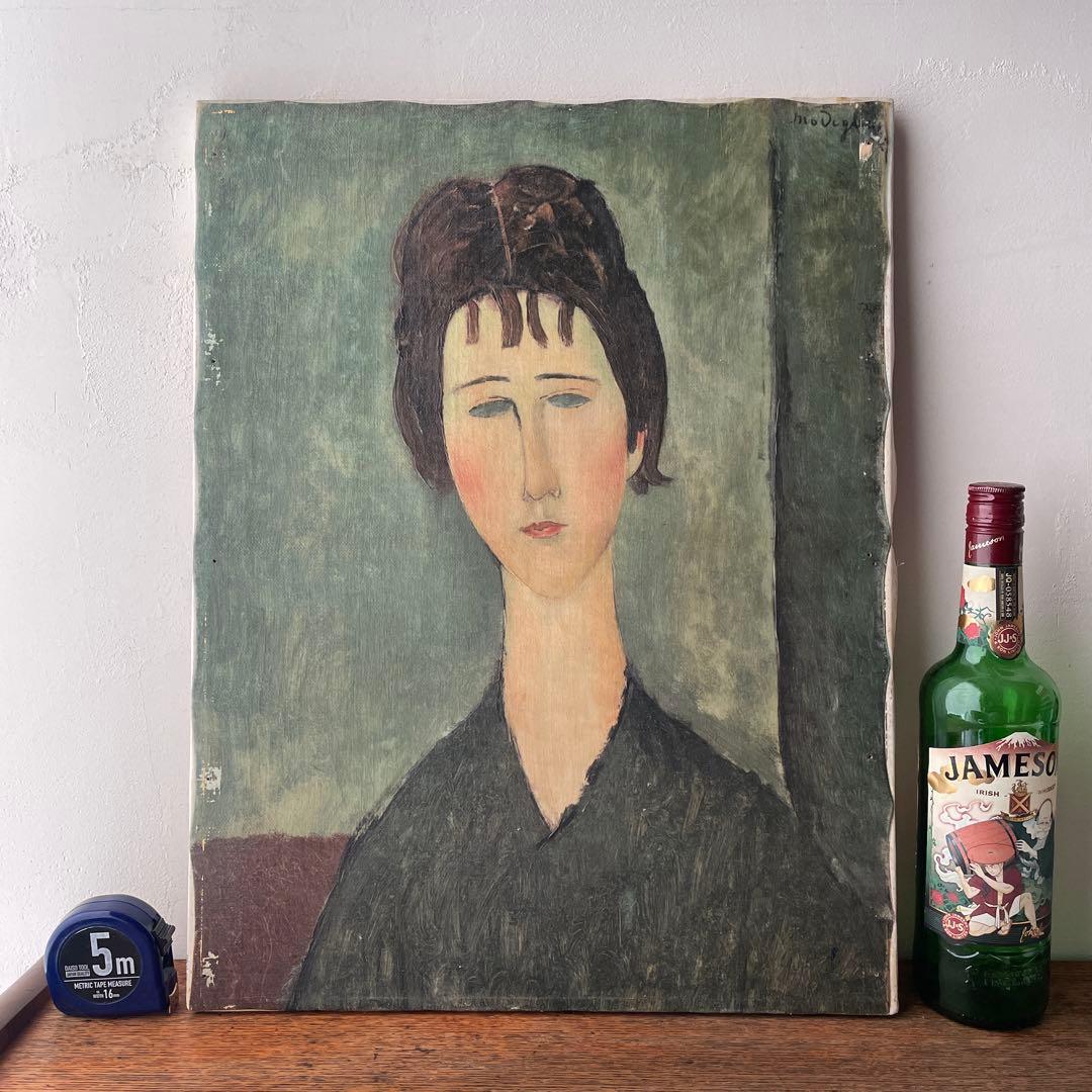 モディリアーニ 女の肖像　キャンバス　木枠　複製画　レプリカ　ヴィンテージ