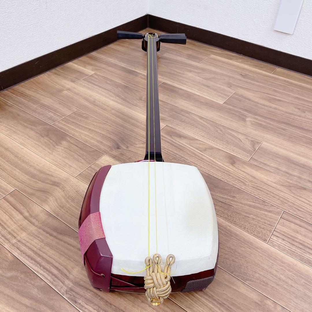 津軽三味線 太棹 一本溝 子持ち 綾杉胴 紅木 和楽器