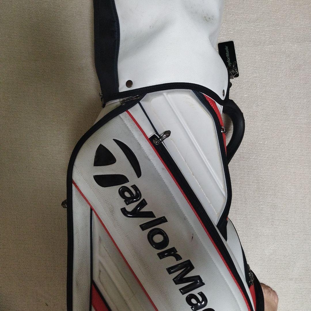 TaylorMade ゴルフキャディバッグ ホワイト/レッド　※汚れあり
