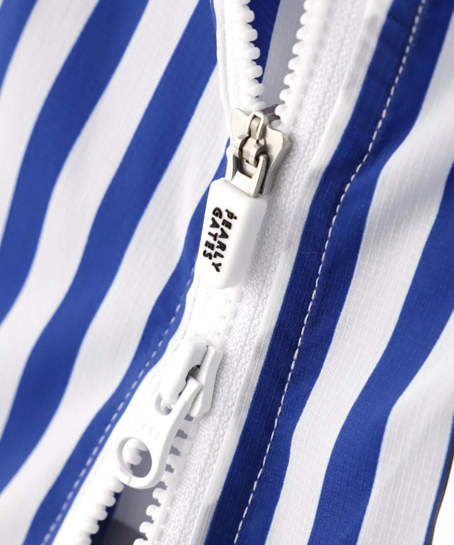 未使用 タグ付き パーリーゲイツ フーディブルゾン ストライプ 2 L ブルー青