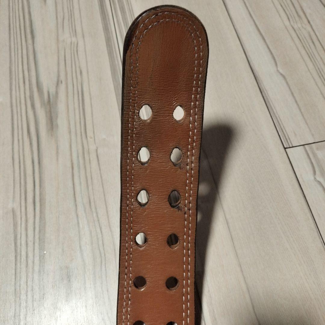 ゴールドジム　パワーベルト ブラウン　本革