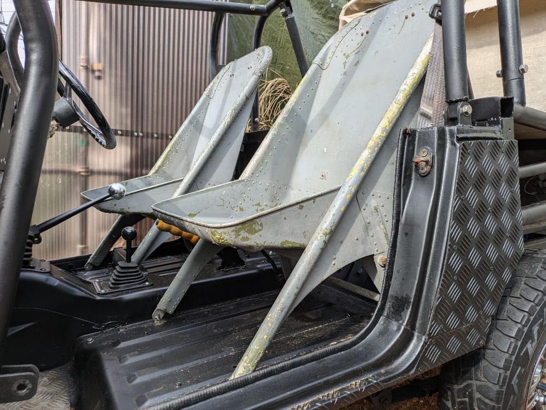 40's当時物アメリカUSAAFビンテージアルミ製シート2脚 オマケ車SJ30付