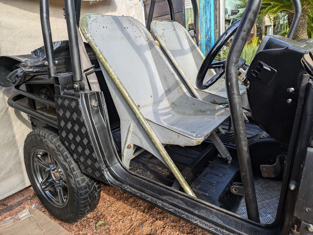 40's当時物アメリカUSAAFビンテージアルミ製シート2脚 オマケ車SJ30付