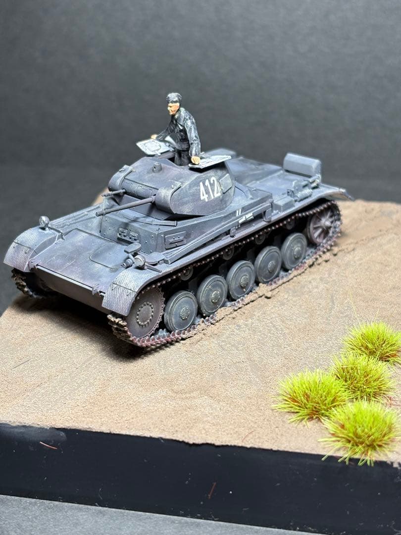 作品No27 ジオラマ1/48 ドイツ陸軍 II号戦車 フランス戦線 完成品