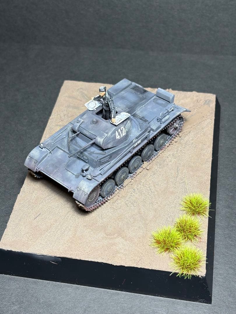 作品No27 ジオラマ1/48 ドイツ陸軍 II号戦車 フランス戦線 完成品