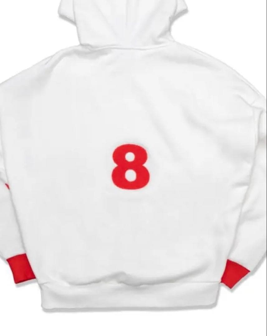 ホワイト フード付きスウェット MARINE MUTA 8