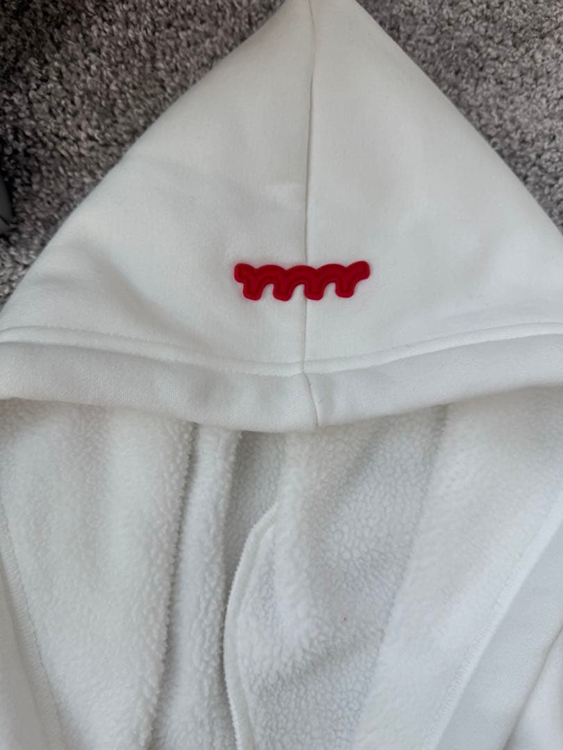 ホワイト フード付きスウェット MARINE MUTA 8