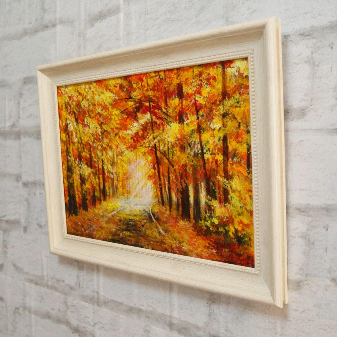 油絵 油彩 油彩画 絵 絵画【銀杏並木】