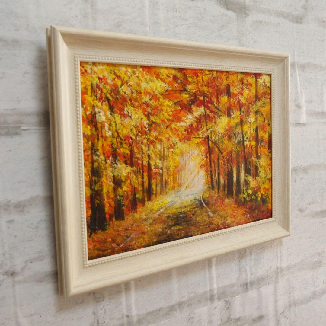 油絵 油彩 油彩画 絵 絵画【銀杏並木】