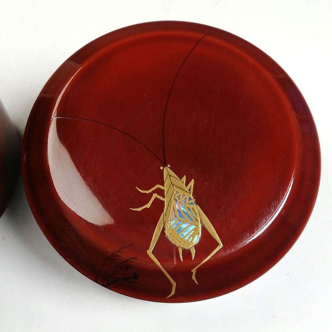 Ｔ９９９　棗　『鈴虫蒔絵』『雪吹』『竹内幸済 作』　共箱　茶道具