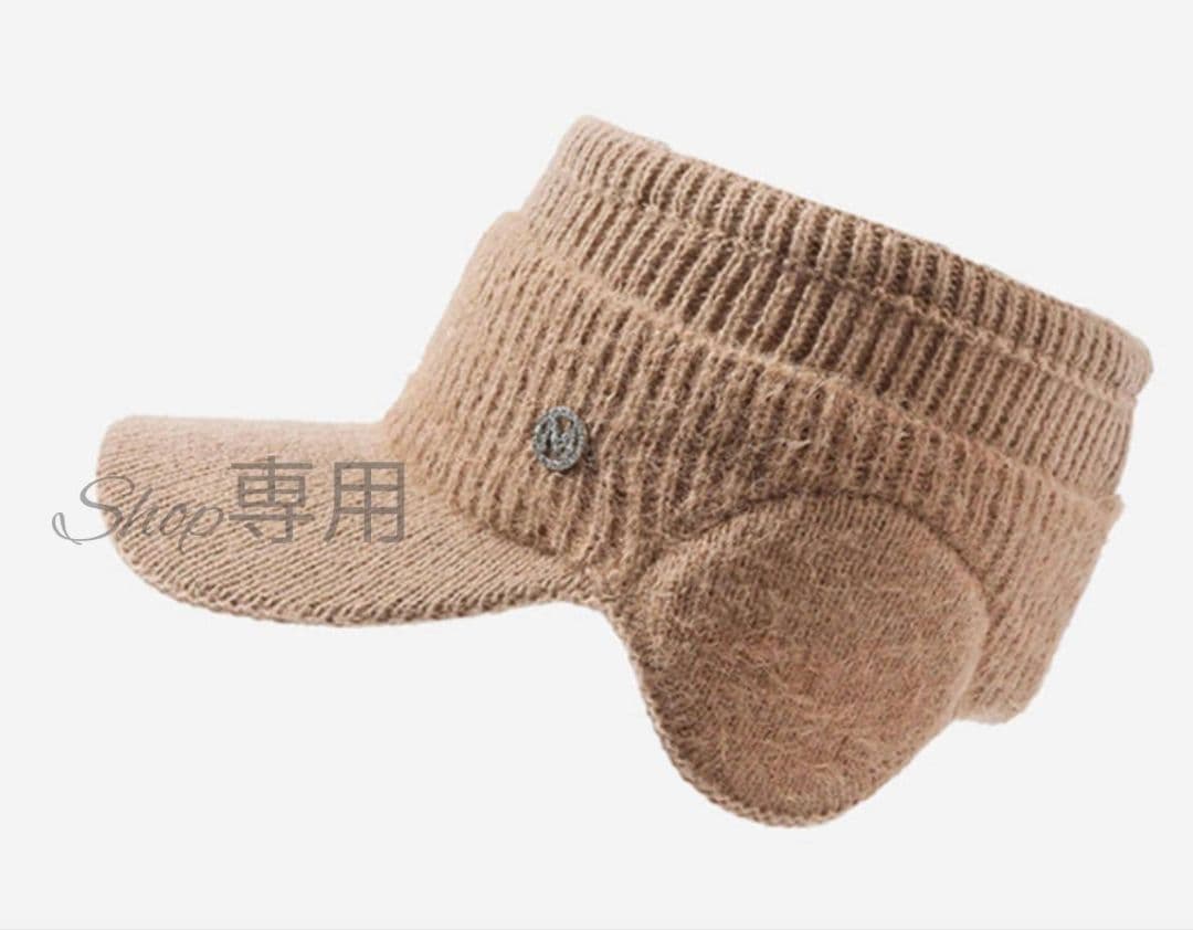 【限定】レディース　サンバイザー　ニット帽　ホワイト　韓国　シンプル　帽子