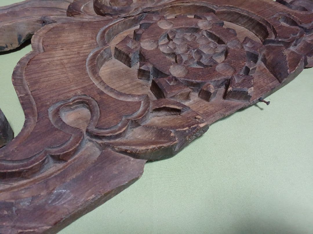 嘉永元年奉納　「懸魚」　寺院古材 彫刻 仏教美術寺院装飾　「火伏せ」「魔除け」